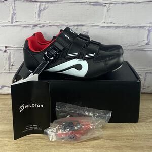 Peloton Cycling Shoes Black Red Women's Size 38 US 7 Bike NEW